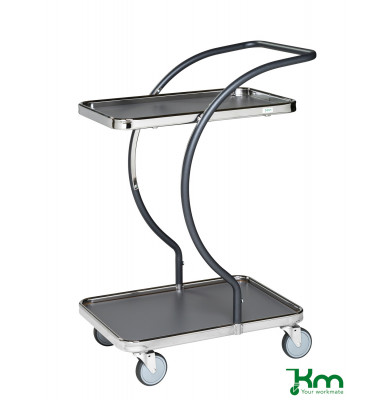Design Servierwagen grau bis 120 kg 4 Lenkrollen 685x450x1000mm KM96200