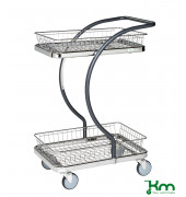 Design Servierwagen KM96202, C-Line Einkaufswagen, 450x685x1000mm (BxLxH), bis 120kg belastbar, 4 Lenkrollen, grau