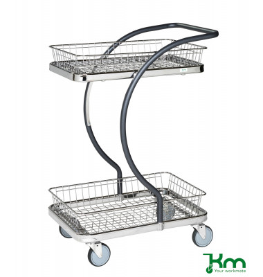 Design Servierwagen grau bis 120 kg 4 Lenkrollen 685x450x1000mm KM96202