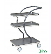 Design Servierwagen KM96300, C-Line Tischwagen, 450x685x1000mm (BxLxH), bis 120kg belastbar, 4 Lenkrollen, grau