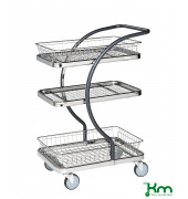 Design Servierwagen KM96302, C-Line Einkaufswagen, 450x685x1000mm (BxLxH), bis 120kg belastbar, 4 Lenkrollen, grau