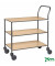 Design Servierwagen anthrazit grau bis 150 kg 4 Lenkrollen 2 davon mit Bremse 840x430x970mm KM973-BOB