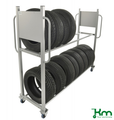 Karren grau bis 300 kg 2 Bockrollen 2 Lenkrollen 2030x720x1620mm KMD3