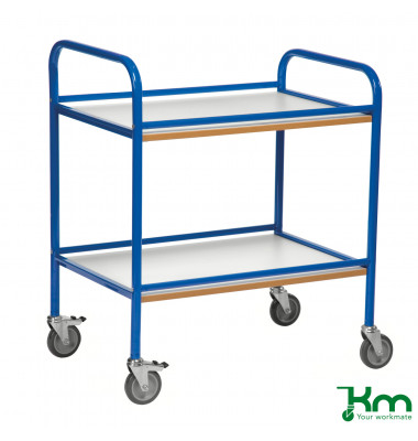 Tablettwagen blau bis 100 kg 4 Lenkrollen 2 davon mit Bremse 765x520x895mm X2005-B