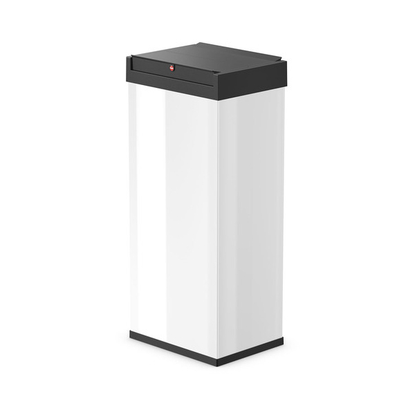 Hailo Big-Box Swing XL Mülleimer - 1 x 52 Liter - selbstschließender Schwingdeckel - Stahlblech - Müllbeutel-Klemmrahmen - Mülleimer Küche rechteckig - Abfalleimer made in Germany - weiß