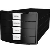 Schubladenbox Impuls 1012-13 schwarz/schwarz 4 Schubladen geschlossen