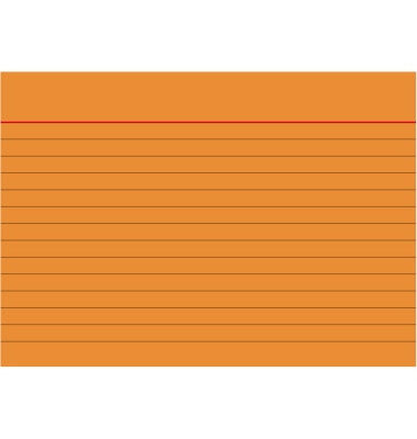 Karteikarten 102260140 orange A6 liniert 180g 