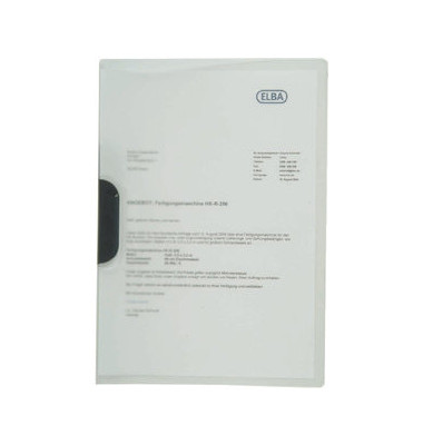 Klemmhefter clip-fix system 100421013, A4 transparent/schwarz, f&uuml;r ca. 30 Blatt, Polypropylen (PP) 80g