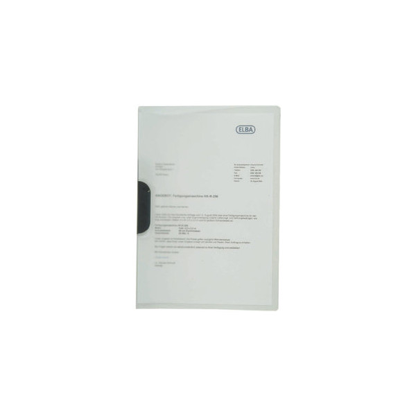 10 Stück Elba Klemmhefter clip-fix system 100421013, A4 transparent/schwarz, für ca. 30 Blatt, Polypropylen (PP) 4002030059108 Elba