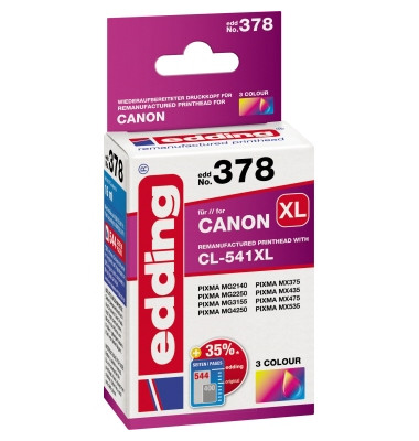 Druckerpatrone EDD-378 18-378 (kompatibel zu Canon CLI-541XL C/M/Y), cyan/magenta/yellow, ca. 540 Seiten