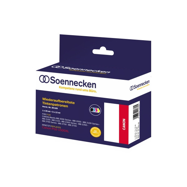 4003630013705 - Druckerpatrone 80189 kompatibel zu Canon PGI-1500XL Multipack schwarz cyan magenta gelb 4003630013705 4 Stück