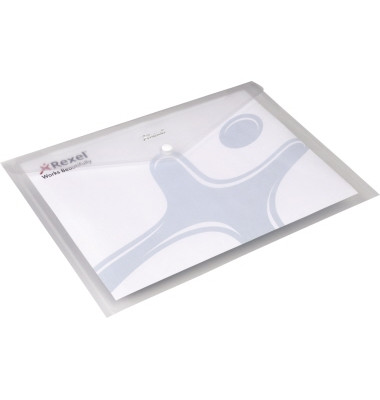 Dokumententasche Ice 2101660, Din A4 quer, transparent farblos, Polypropylen (PP), Druckknopf