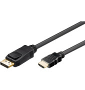 DisplayPort / HDMI Anschlusskabel [1x DisplayPort Stecker - 1x HDMI-Stecker] 2 m Schwarz Goobay