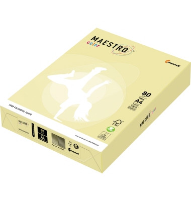 Kopierpapier Maestro Color 9417-YE23A80S gelb pastell A4 80g 