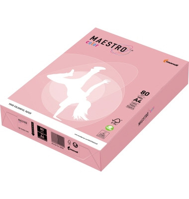 Kopierpapier Maestro Color 9417-PI25A80S rosa pastell A4 80g 