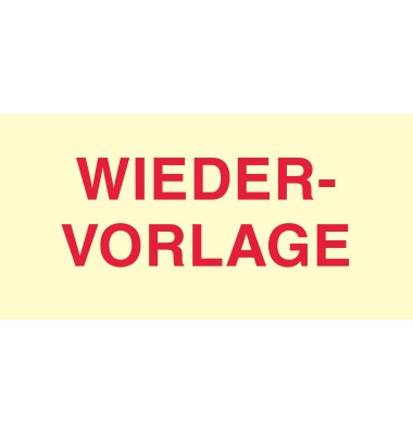 Haftmarker 5651-01-WIEDER, 70x35mm, pastellgelb, WIEDERVORLAGE, rechteckig