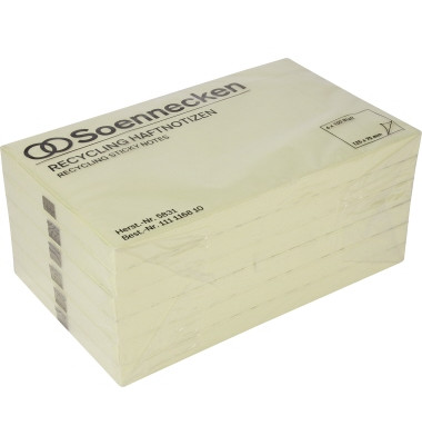Haftnotizen 5831, oeco Recycling, 125x75mm, gelb, rechteckig