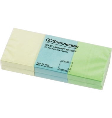 Haftnotizen 5833, oeco Recycling, 50x40mm, farbig sortiert, rechteckig