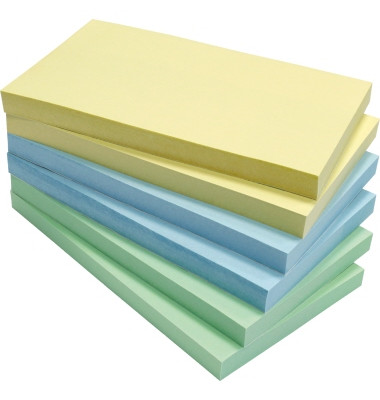 Haftnotizen 5834, oeco Recycling, 125x75mm, farbig sortiert, rechteckig