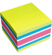 Haftnotizen 5839, Farbmix Brilliant, 75x75mm, farbig sortiert (gelb/blau/wei&szlig;/pink), quadratisch
