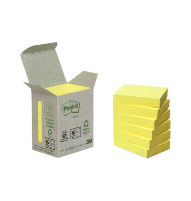 Haftnotizen 653-1B, Recycling Notes, 38x51mm, gelb, rechteckig