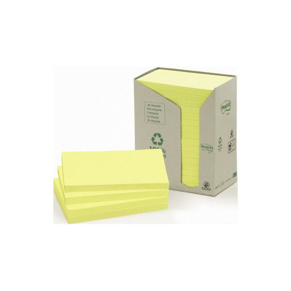 4054596722897 - Haftnotiz Recycling Notes Tower 127 x 76 mm (B x H) gelb 100 Bl Block 16 Block Pack 4054596722897 16 Stück