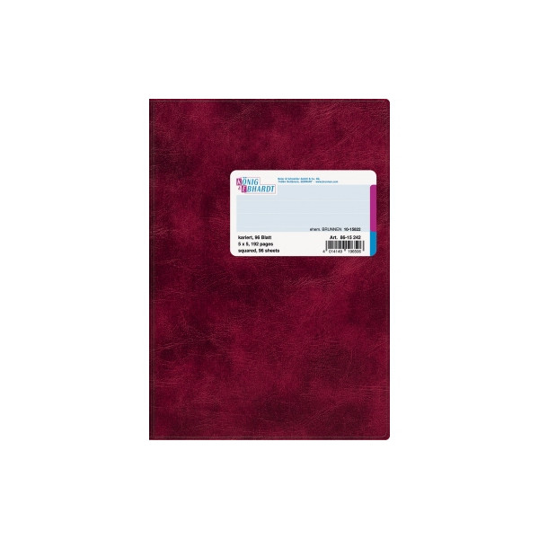 4014149196506 - Geschäftsbuch 86-15242 rot A5 kariert 70g 96 Blatt   192 Seiten 4014149196506 König und Ebhardt