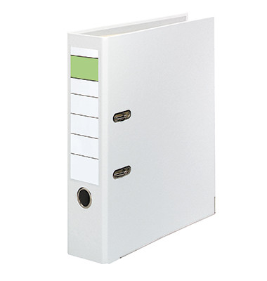 Ordner S80 10077956, A4 80mm breit PP vollfarbig weiß