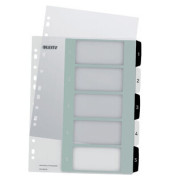 Kunststoffregister WOW 12130000, 1 bis 5, A4+, 300µm, schwarz-weiße Taben, 5-teilig