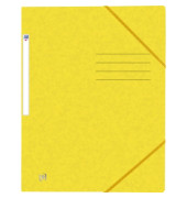 Eckspannmappe TOP FILE+ 400116329, A4 gelb Karton 390g, mit 3 Einschlagklappen