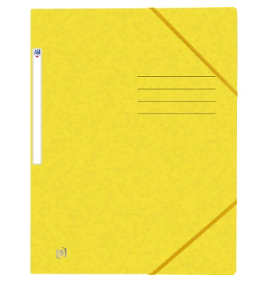 Eckspannmappe TOP FILE+ 400116329, A4 gelb Karton 390g, f&uuml;r ca. 200 Blatt  (80 g/m&sup2;), mit 3 Einschlagklappen