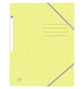 Eckspannmappe TOP FILE+ 400116357, A4 pastellgelb Karton 390g, f&uuml;r ca. 200 Blatt  (80 g/m&sup2;), mit 3 Einschlagklappen