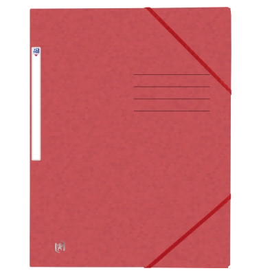 Eckspannmappe TOP FILE+ 400116308, A4 rot Karton 390g, mit 3 Einschlagklappen