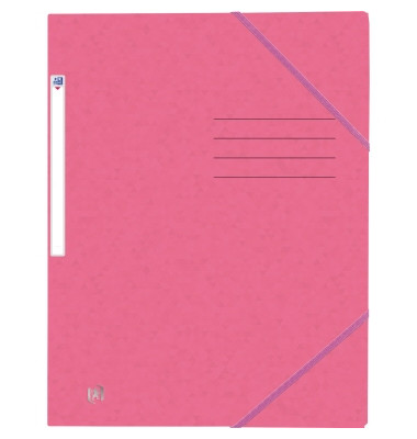 Eckspannmappe TOP FILE+ 400116353, A4 pastell-rosa Karton 390g, mit 3 Einschlagklappen