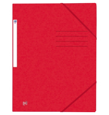 Eckspannmappe TOP FILE+ 400116350, A4 dunkelrot Karton 390g, mit 3 Einschlagklappen