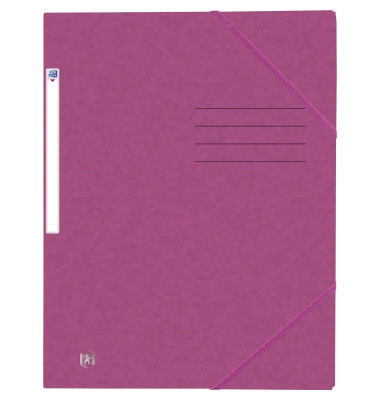 Eckspannmappe TOP FILE+ 400116358, A4 violett Karton 390g, f&uuml;r ca. 200 Blatt, mit 3 Einschlagklappen