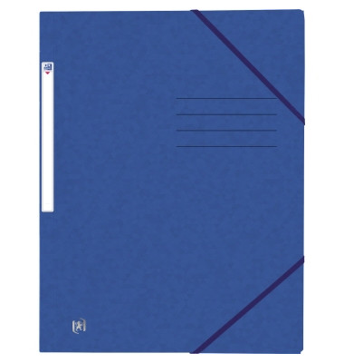 Eckspannmappe TOP FILE+ 400116324, A4 blau Karton 390g, mit 3 Einschlagklappen