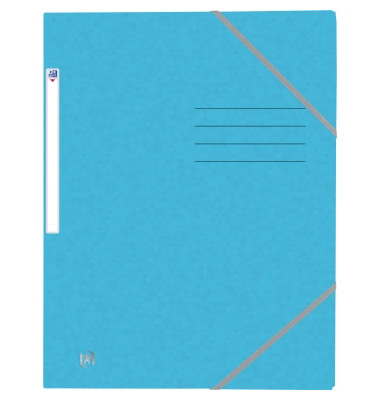 Eckspannmappe TOP FILE+ 400116323, A4 hellblau Karton 390g, f&uuml;r ca. 200 Blatt  (80 g/m&sup2;), mit 3 Einschlagklappen
