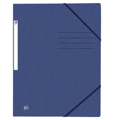 Eckspannmappe TOP FILE+ 400116325, A4 dunkelblau Karton 390g, f&uuml;r ca. 200 Blatt  (80 g/m&sup2;), mit 3 Einschlagklappen