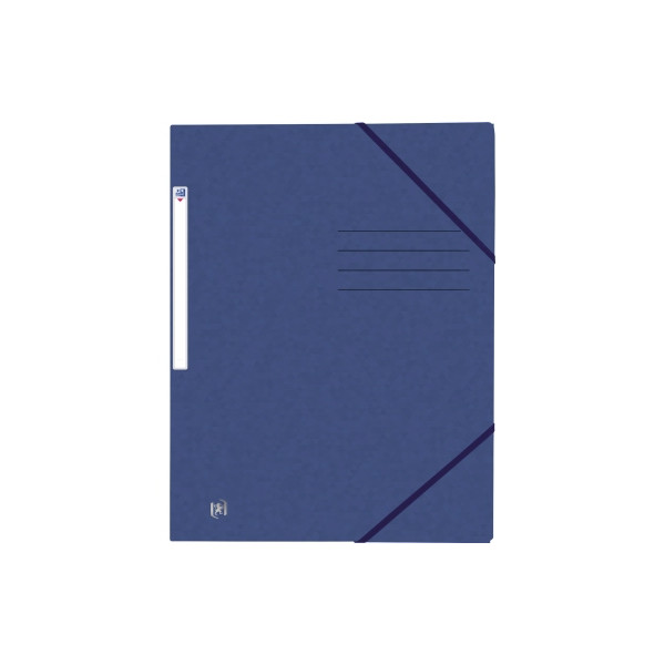 Oxford Eckspannmappe TOP FILE+ 400116325, A4 dunkelblau Karton 390g, für ca. 200 Blatt, mit 3 Einschlagklappen 3045050410352 Oxford