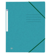Eckspannmappe TOP FILE+ 400116326, A4 aqua Karton 390g, mit 3 Einschlagklappen