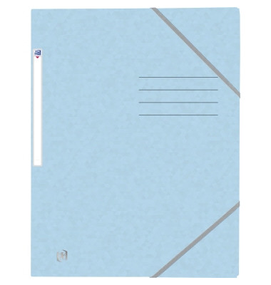 Eckspannmappe TOP FILE+ 400116359, A4 pastellblau Karton 390g, f&uuml;r ca. 200 Blatt  (80 g/m&sup2;), mit 3 Einschlagklappen