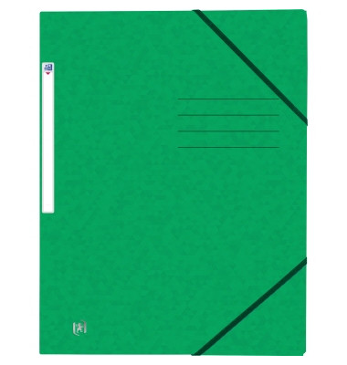 Eckspannmappe TOP FILE+ 400116355, A4 grün Karton 390g, mit 3 Einschlagklappen