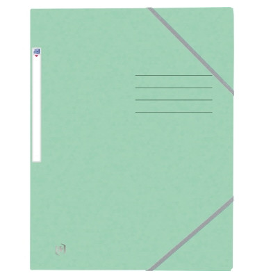Eckspannmappe TOP FILE+ 400116356, A4 pastellgrün Karton 390g, mit 3 Einschlagklappen