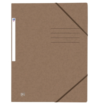 Eckspannmappe TOP FILE+ 400116330, A4 braun Karton 390g, mit 3 Einschlagklappen