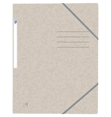 Eckspannmappe TOP FILE+ 400116328, A4 beige Karton 390g, mit 3 Einschlagklappen