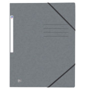Eckspannmappe TOP FILE+ 400116327, A4 grau Karton 390g, mit 3 Einschlagklappen