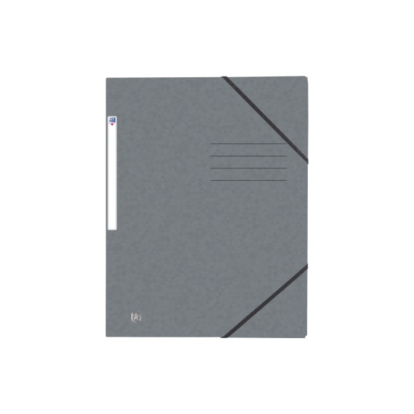 3045050410413 - Eckspannmappe TOP FILE+ 400116327 A4 grau Karton 390g mit 3 Einschlagklappen 3045050410413 Oxford