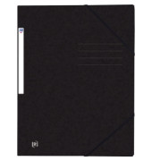 Eckspannmappe TOP FILE+ 400116306, A4 schwarz Karton 390g, mit 3 Einschlagklappen