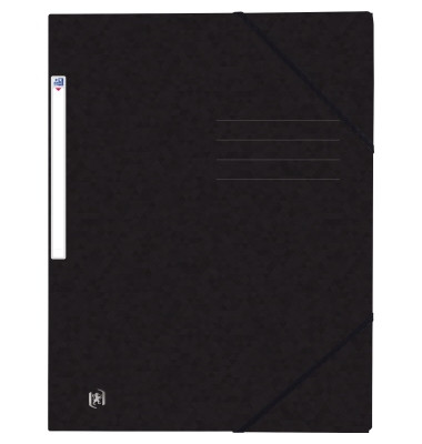 Eckspannmappe TOP FILE+ 400116306, A4 schwarz Karton 390g, mit 3 Einschlagklappen